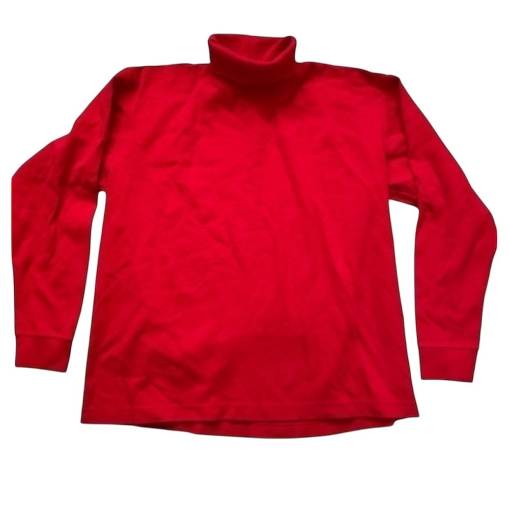 Liz Claiborne First Issue red cotton oversized turtleneck sweater Medium EUC